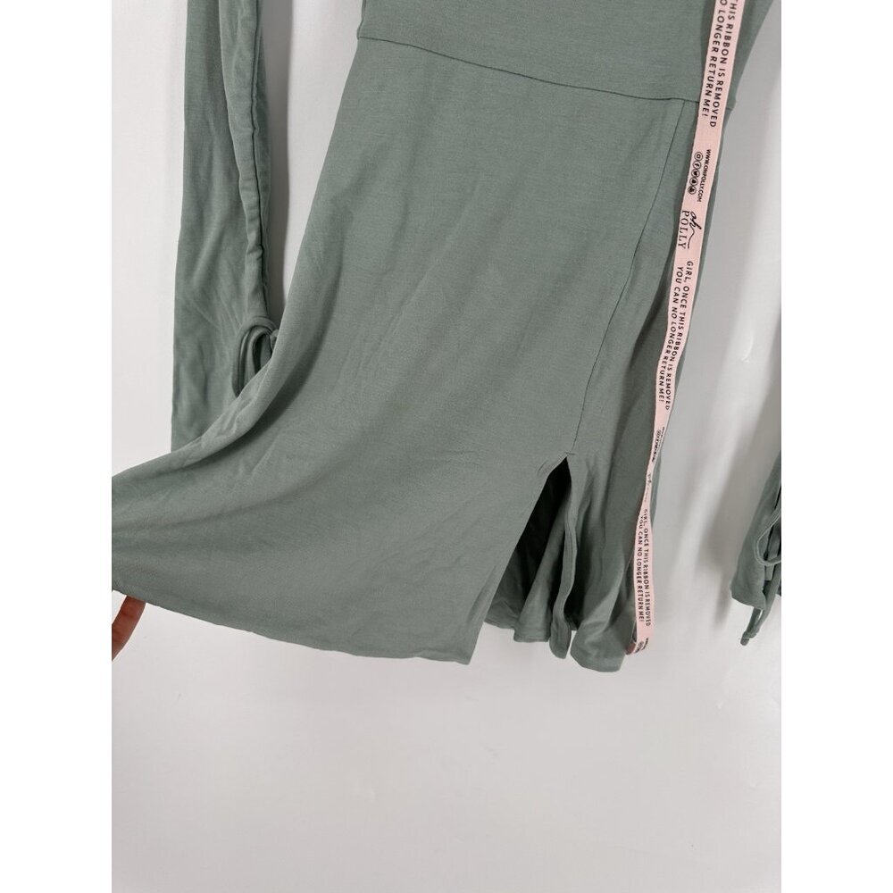 Oh Polly Amryn Long Sleeve A-Line Mini Dress Sage Size US 0 NWT - Picture 7 of 13